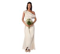 Coast Women's Fallen Shoulder Bow Detail Bridesmaid Maxi Dress in Champagne | Size: 8 Coast Champagne 8