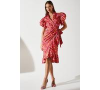 Coast Feather Brushstroke Print Wrap Dress multi 8