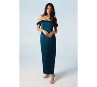 Coast Floral Bardot Satin Bridesmaid Dress In Navy navy 10