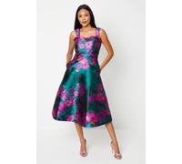 Coast Floral Print Panelled Bodice Midi Wedding Guest Dress multi 8