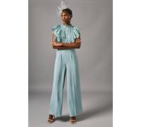 Coast Women's Frill Lace Sleeveless Jumpsuit in Mint | Size: 10 Coast Mint 10