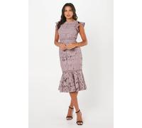 Coast Frill Sleeve Lace Flute Hem Dress In Mauve mauve 10