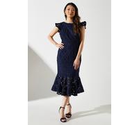 Coast Frill Sleeve Lace Flute Hem Dress In Navy navy 8