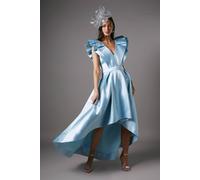 Coast Frill Sleeve V Neck Midi Dress In Light Blue light blue 8