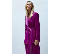 Coast Fringe Belted Blazer In Purple purple