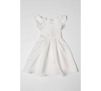 Coast Girl's Frill Sleeve Bow Back Satin Flowergirl Dress in Ivory | Size: 11-12 Years Coast Ivory 11-12 Years