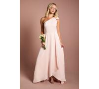 Coast Girl's Teen One Shoulder Bow Bridesmaid Dress in Blush | Size: 12-13 Years Coast Blush 12-13 Years