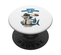 Coast Guard Celebration Shark Captain, Rescue Helicopter PopSockets Adhesive PopGrip