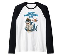 Coast Guard Celebration Shark Captain, Rescue Helicopter Raglan Baseball Tee