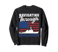 Coast Guard US Memorial Day Retro Vintage American Flag Sweatshirt