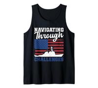 Coast Guard US Memorial Day Retro Vintage American Flag Tank Top