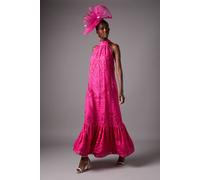 Coast Halter Burnout Jacquard Maxi Holiday Dress In Pink pink 8