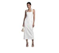 Coast Women's Halter Satin Midi Wedding Dress With Pearl in White | Size: 14 Coast White 14