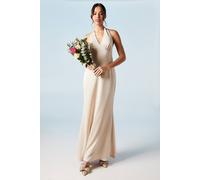 Coast Halterneck Satin Bridesmaid Dress In Champagne champagne 14
