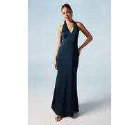 Coast Halterneck Satin Bridesmaid Dress In Navy navy 14