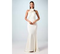 Coast Halterneck Satin Wedding Dress With Flower In Ivory ivory 10