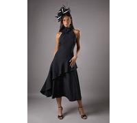 Coast High Neck Corsage Detail Midi Dress In Black black 10