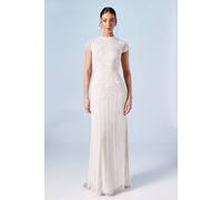 Beaded and Embellished Cap Sleeve Fishtail Wedding Dress Coast Ivory 18
