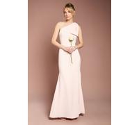 Coast Women's Honoured Bow One Shoulder Maxi Bridesmaid Dress in Blush | Size: 16 Coast Blush 16