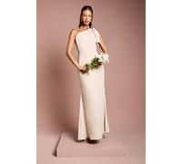 Coast Honoured Bow One Shoulder Maxi Bridesmaid Dress In Champagne champagne 14