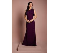 Coast Women's Honoured Bow One Shoulder Maxi Bridesmaid Dress in Fig | Size: 18 Coast Fig 18