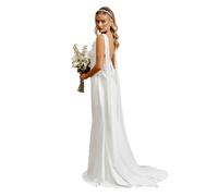 Coast Chiffon Cowl Back Detail Wedding Dress, 10, Ivory