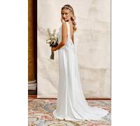 Coast Chiffon Cowl Back Detail Wedding Dress, 10, Ivory