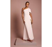 Coast Honoured Petite Bow One Shoulder Maxi Bridesmaid Dress In Blush blush 18