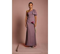 Coast Honoured Petite Bow One Shoulder Maxi Bridesmaid Dress In Dusty Mauve dusty mauve 18
