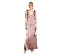 Coast Women's Honoured Petite Satin Back Crepe V Neck Tie Shoulder Maxi Bridesmaid Dress in Dusty Mauve | Size: 6 Coast Dusty Mauve 6