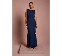 Coast Honoured Petite Sleeveless Cowl Back Maxi Bridesmaid Dress In Navy navy 14
