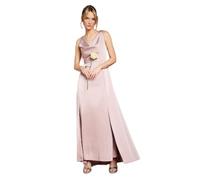 Coast Women's Honoured Petite Sleeveless Cowl Neck Satin Maxi Bridesmaid Dress in Dusty Rose | Size: 6 Coast Dusty Rose 6