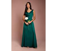 Coast Women's Honoured Petite Sleeveless Cowl Neck Satin Maxi Bridesmaid Dress in Emerald | Size: 8 Coast Emerald 8