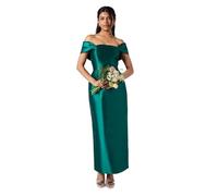 Coast Honoured Petite Twill Bardot Column Midi Bridesmaid Dress, 10, Emerald