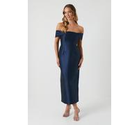 Coast Honoured Petite Twill Bardot Column Midi Bridesmaid Dress Coast Navy 8