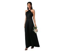 Coast Women's Honoured Petite Twist Halterneck Satin Maxi Bridesmaid Dress in Black | Size: 12 Coast Black 12