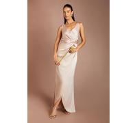 Coast Honoured Ruched Waist Detail Satin Bridesmaid Dress In Mocha mocha