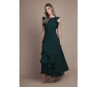 Coast Honoured Ruffle Georgette Maxi Bridesmaid Dress In Emerald emerald 12