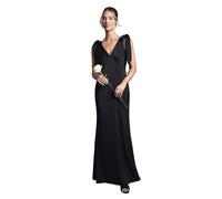 Coast Honoured Satin Back Crepe V Neck Tie Shoulder Maxi Bridesmaid Dress, 16, Black