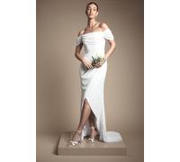 Coast Honoured Sequin Bardot Wrap Skirt Wedding Dress In Ivory ivory 10