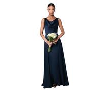 Coast Honoured Sleeveless Cowl Neck Satin Maxi Bridesmaid Dress, 10, Navy