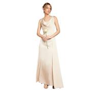 Coast Honoured Sleeveless Cowl Neck Satin Maxi Bridesmaid Dress, 12, Champagne