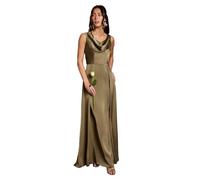 Coast Honoured Sleeveless Cowl Neck Satin Maxi Bridesmaid Dress, 18, Olive