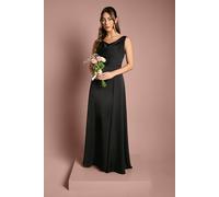 Coast Women's Honoured Sleeveless Cowl Neck Satin Maxi Bridesmaid Dress in Black | Size: 14 Coast Black 14