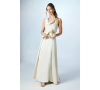 Coast Honoured Sleeveless Cowl Neck Satin Maxi Bridesmaid Dress In Champagne champagne 14
