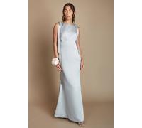 Coast Honoured Sleeveless High Neck Tie Shoulder Satin Maxi Bridesmaid Dress In Sage sage