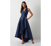 Coast Honoured Sleeveless Plunge Waterfall Twill Maxi Bridesmaid Dress In Navy navy 8