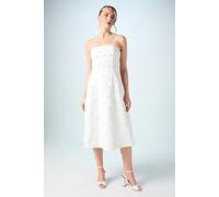 Coast Hotfix Diamante Bandeau Midi Wedding Dress In Ivory ivory 8