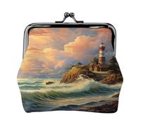 Coast House - Print Women's Compact Coin Purse with Lock Waterproof for Travel Gifts