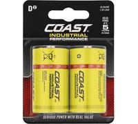 Coast Industrial Performance Alkaline Batteries D Cell 2 Pack